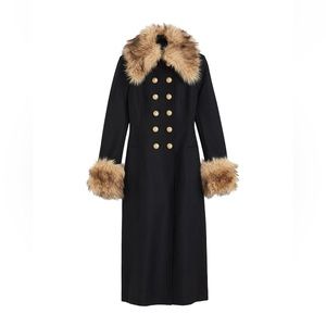 Rabanne H&M Fuzzy-Detail Wool Coat NEW SIZE L